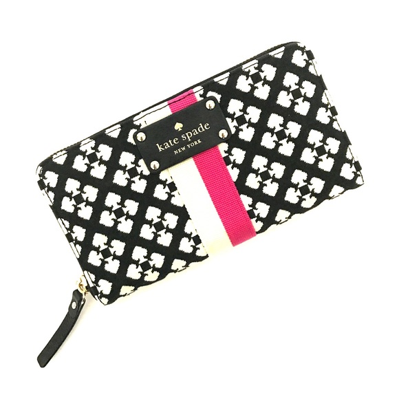 kate spade Handbags - Kate Spade Neda zip around wallet black/pink
